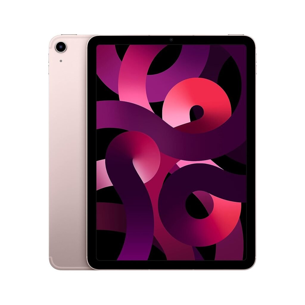Apple iPad Air (5th generation): with M1 chip, 27.69 cm (10.9″) Liquid Retina display, 64GB, Wi-Fi 6 + 5G cellular, 12MP front/12MP back camera, Touch ID, all-day battery life – Pink