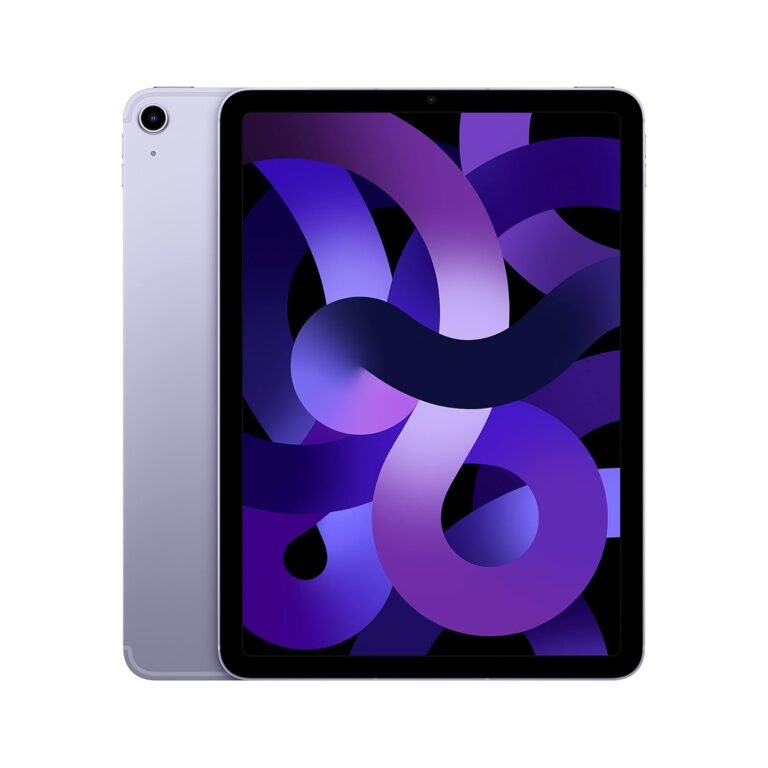 Apple iPad Air (5th generation): with M1 chip, 27.69 cm (10.9″) Liquid Retina display, 64GB, Wi-Fi 6 + 5G cellular, 12MP front/12MP back camera, Touch ID, all-day battery life – Purple