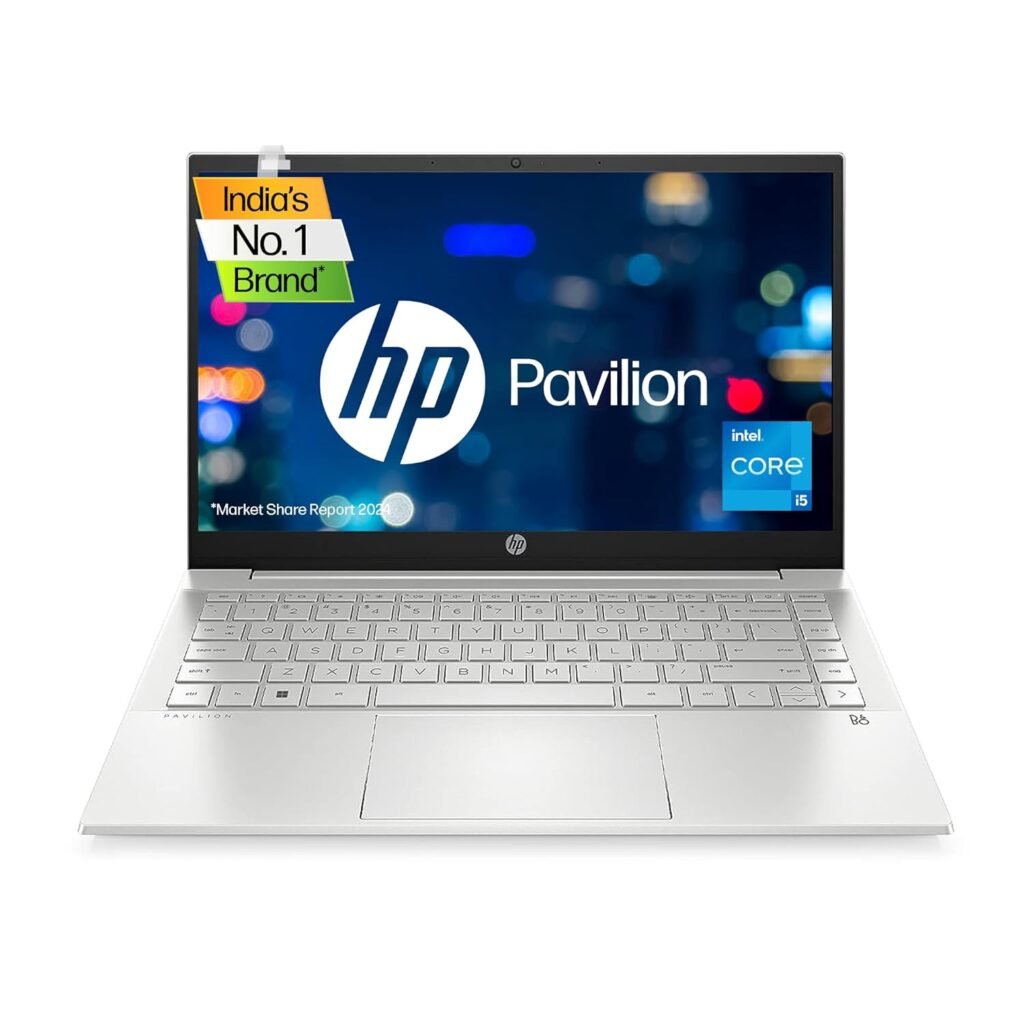 HP Pavilion 14 12th Gen Intel Core i5 8GB RAM/512GB SSD 14 inch(35.6cm) IPS Micro-Edge FHD Laptop/Intel Iris Xe Graphics/B&O/Win 11/Alexa Built-in/Backlit KB/MSO 2021/Natural Silver, 14-dv2053TU