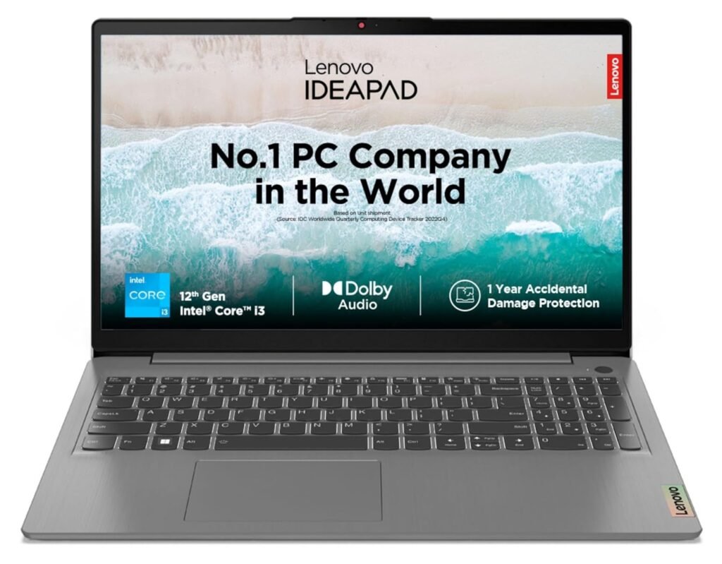 Lenovo IdeaPad Slim 3 Intel Core i3 12th Gen 15.6″ (39.62cm) FHD Thin & Light Laptop (8GB/512GB SSD/Windows 11/Office 2021/1Yr ADP Free/3months Game Pass/Arctic Grey/1.63Kg), 82RK00VTIN