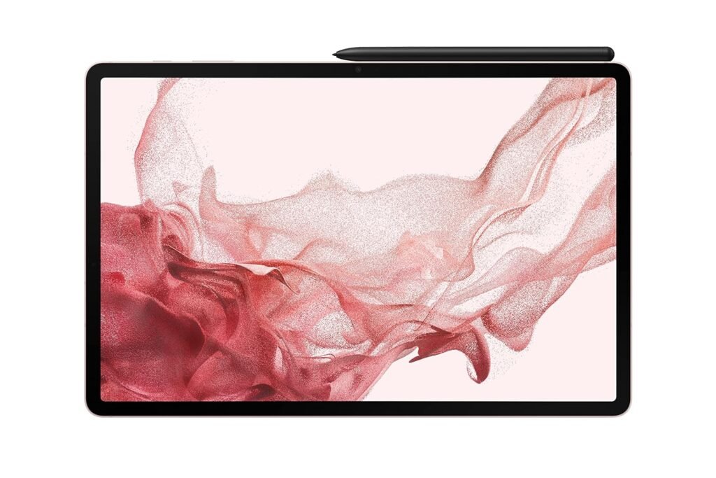 Samsung Galaxy Tab S8+ 31.49 cm (12.4 inch) sAMOLED Display, RAM 8 GB, ROM 128 GB Expandable, S Pen in-Box, Wi-Fi+5G Tablet, Pink Gold
