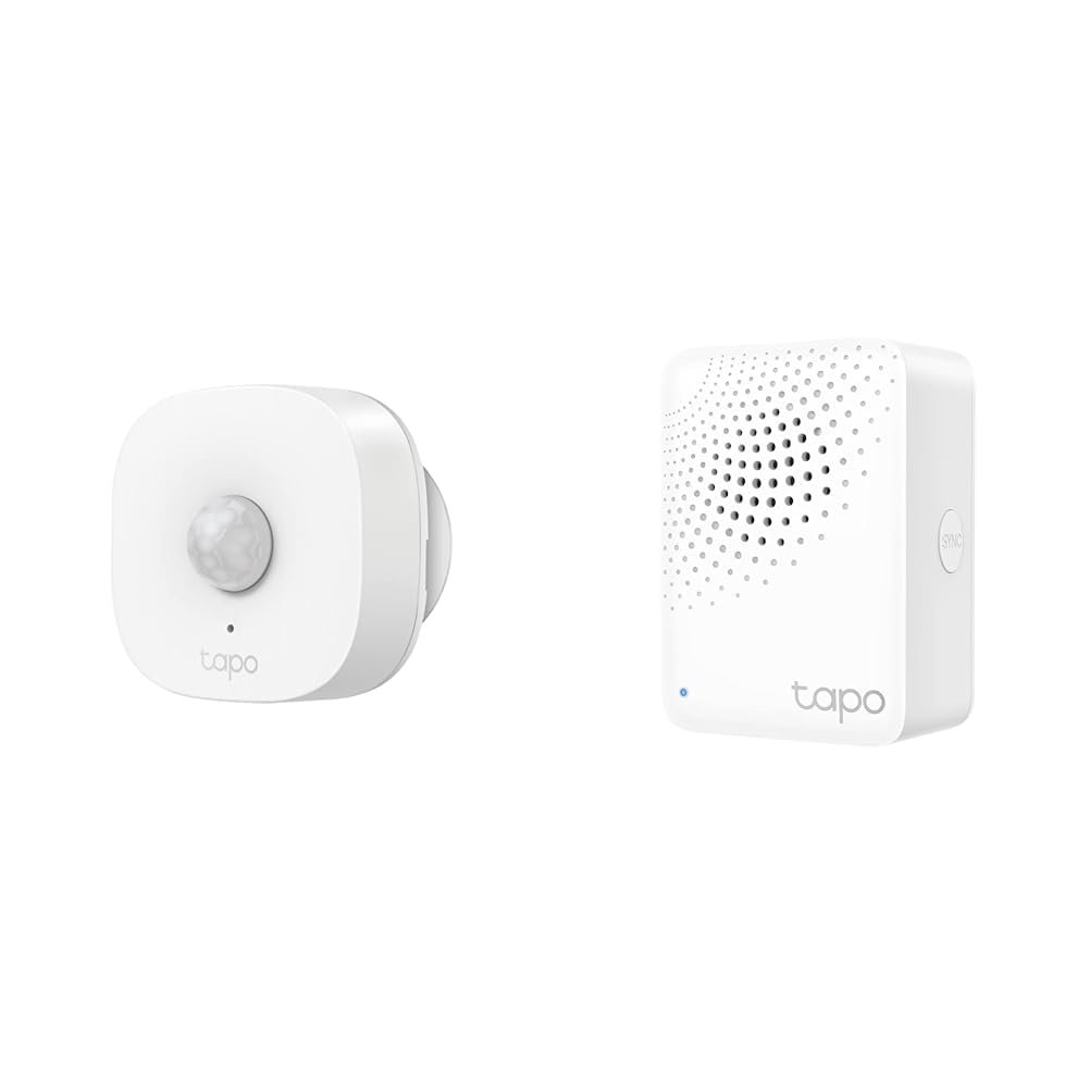 TP-Link Tapo T100 120° PIR Smart Motion Sensor with Motion-Activated Light, Energy Saving, Battery-Powered, Real-Time Notifications, Tapo Hub Included