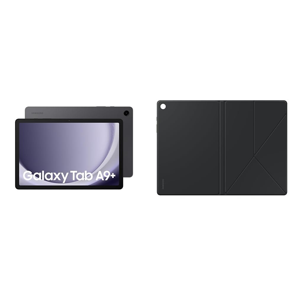 Samsung Galaxy Tab A9+ 27.94 cm (11.0 inch) Display, RAM 8 GB, ROM 128 GB Expandable, Wi-Fi+5G, Tablet, Grey Galaxy Tab A9+ Book Cover, Grey
