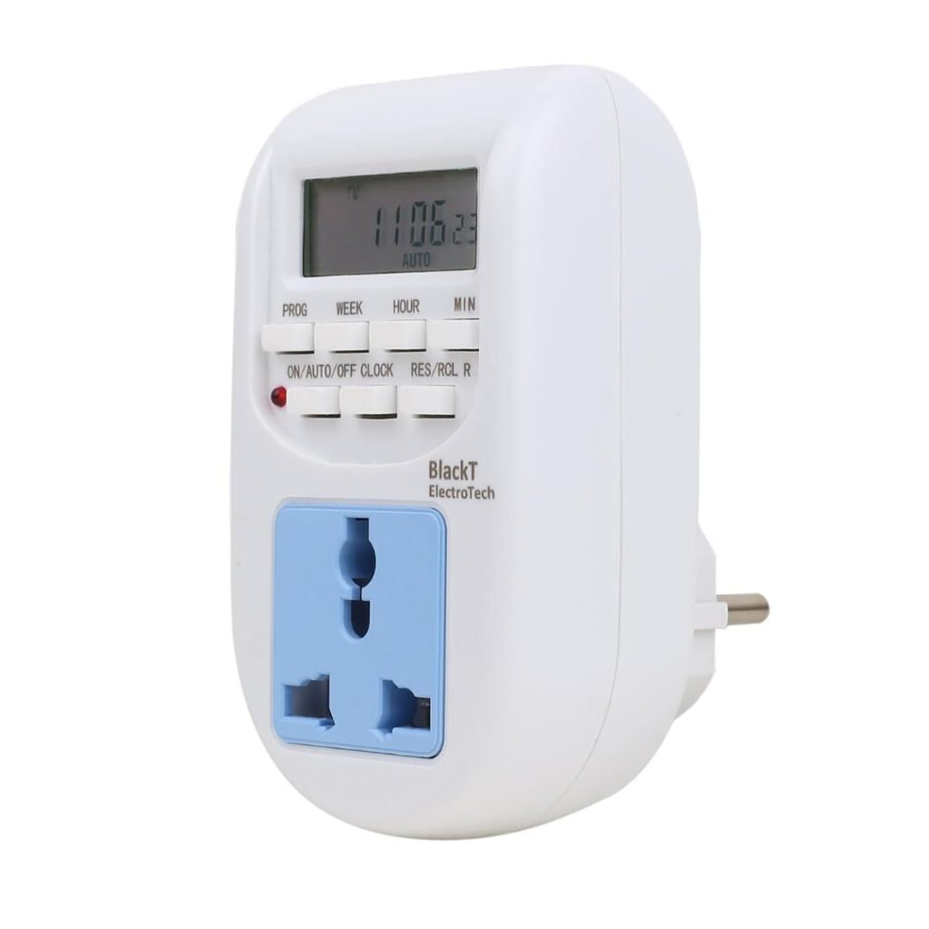 Blackt Electrotech BT41P 230V 24×7 Energy Saving Socket Timer Digital Programmable Plastic (White)