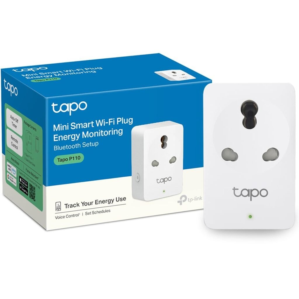 Tapo TP-Link P110 Mini 16A Smart Wi-Fi Plug, Energy Monitoring | Controller for Household Appliances Compatible with Alexa, Google Home | Improved Power Safety | Away Mode | 4-Way Safety Protection