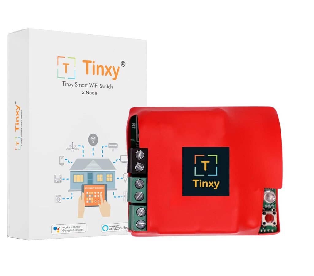 T Tinxy Device 2 Node Smart Switch Retrofit Smart Switch For Home Automation, Works With Existing Switches. Compatible With Alexa And Google Home