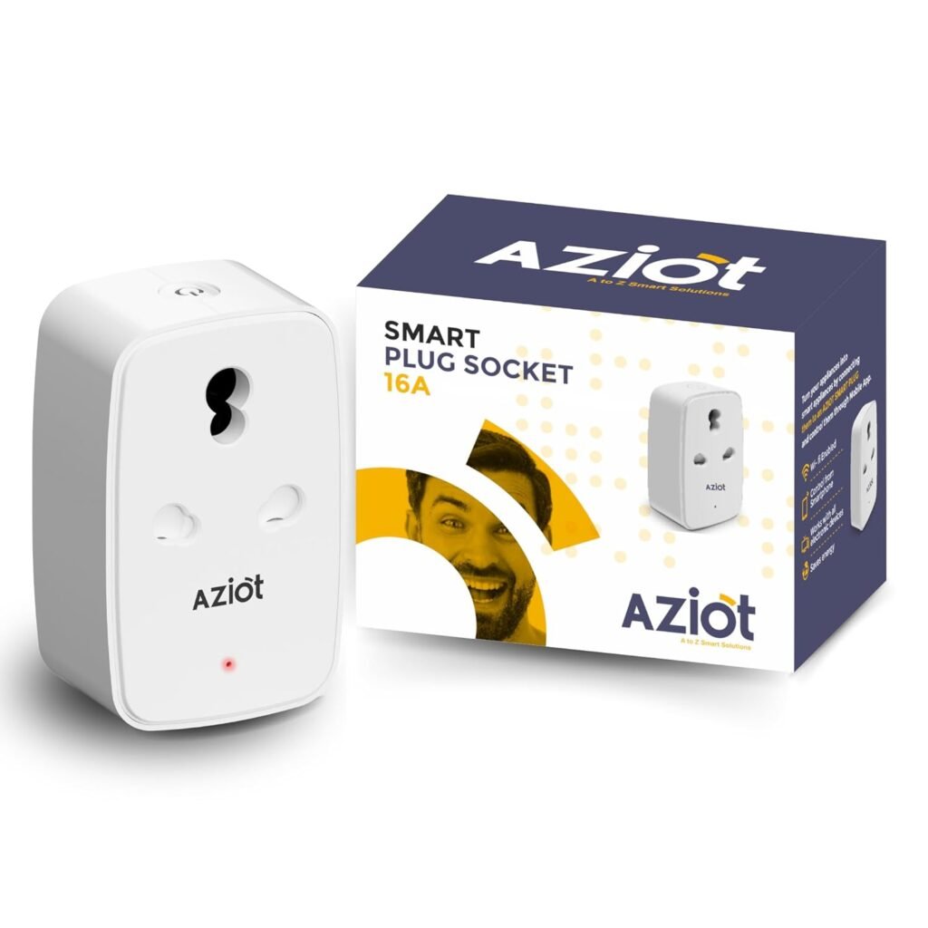 AZIOT 16amp Smart Plug – Wifi/Bluetooth Communication – Made in India – Timer Function – Works with Google Home and Amazon Alexa (16amp)