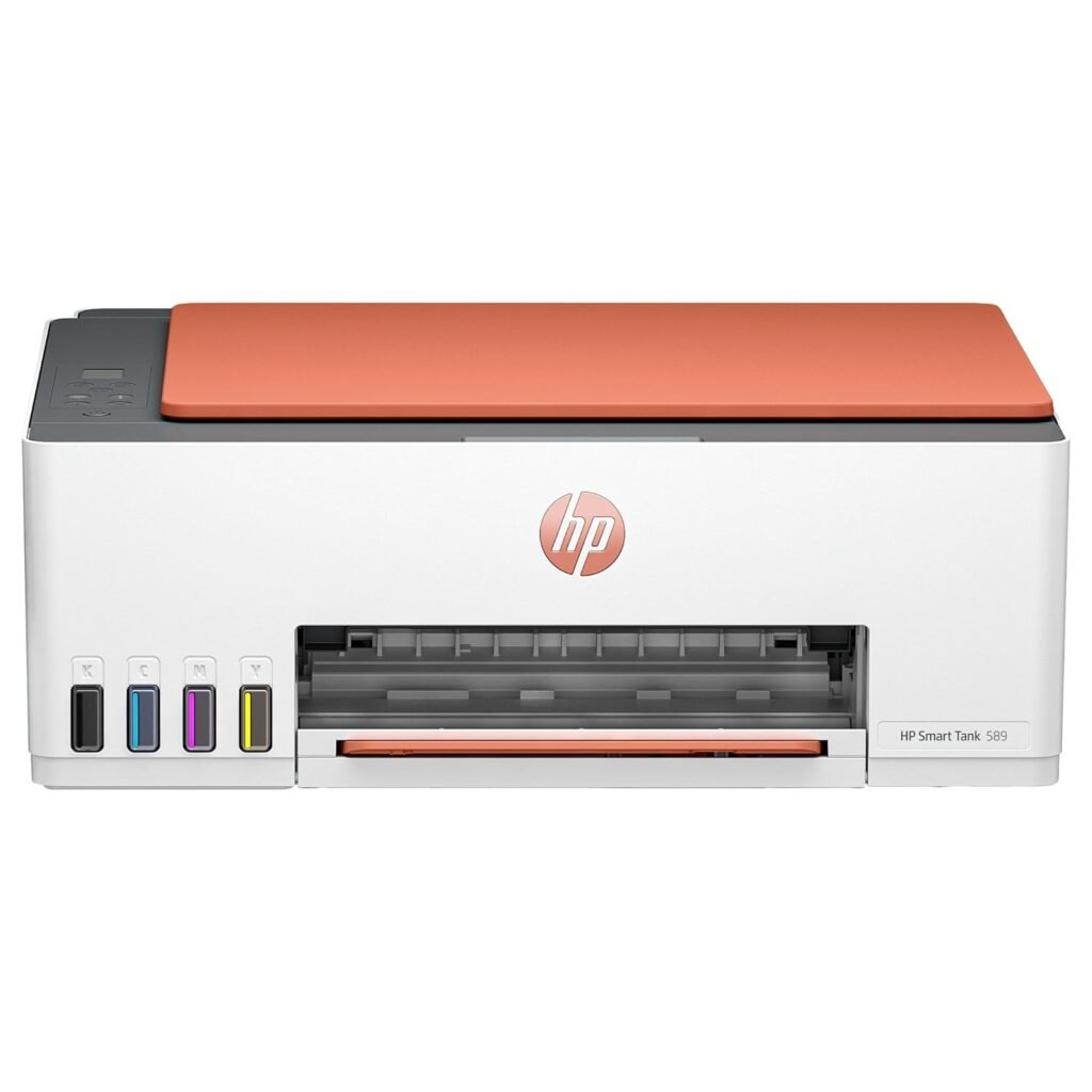 HP Smart Tank 589 AIO WiFi Color Printer (Upto 6000 Black and 6000 Colour Pages of Ink in The Box). – Print, Scan & Copy for Office/Home