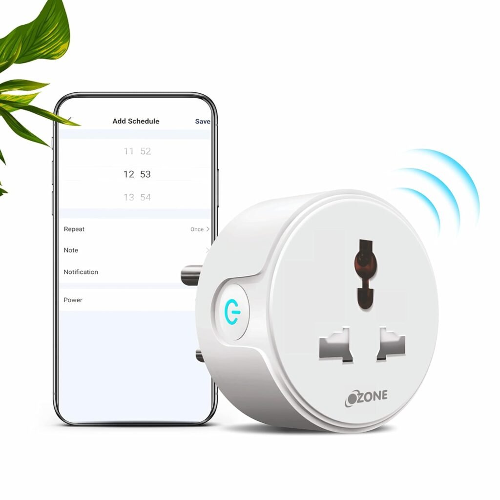 Ozone 10A WiFi Smart Plug with Energy Monitoring | Control Appliances From Your Smartphone | Works with Alexa & Google Assistant | Suitable for TVs, Electric Kettle, RO, Mobile, Chargers | (Pack of 1)