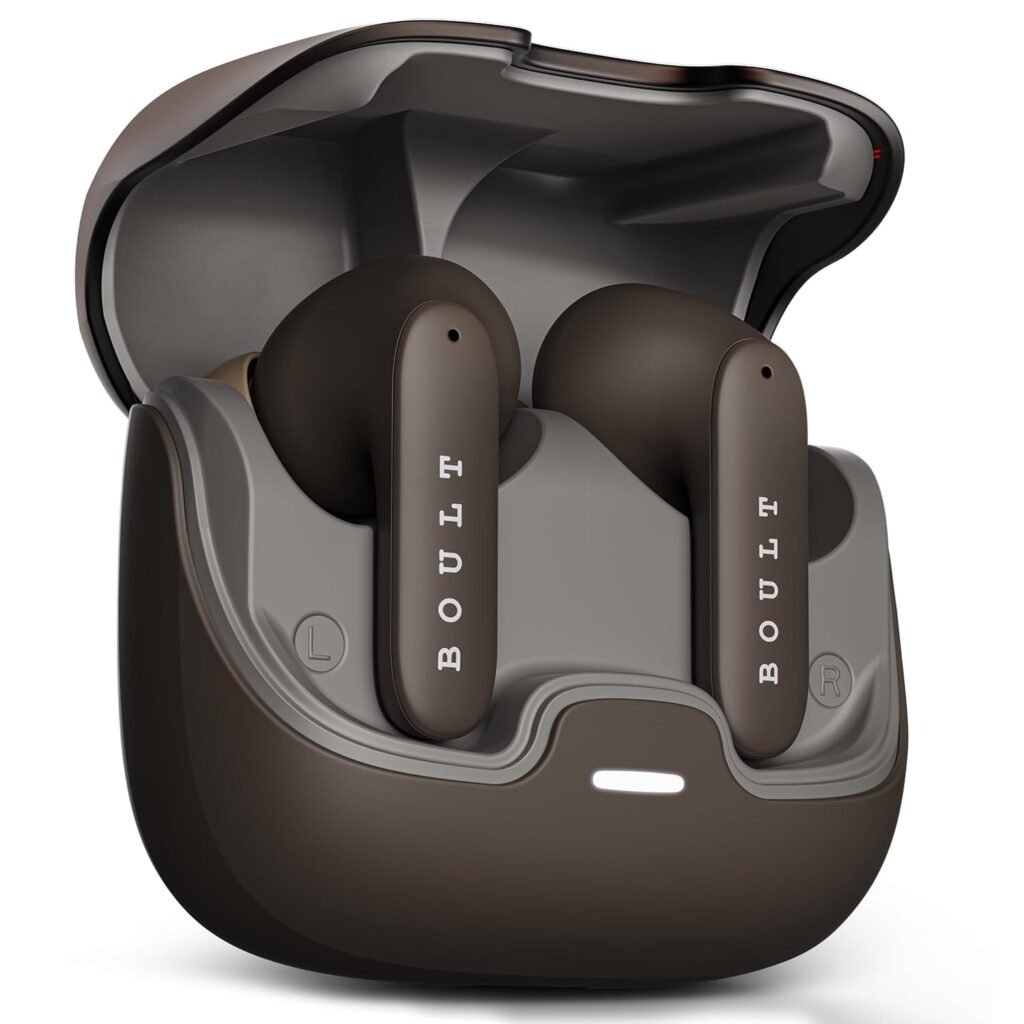 Boult Audio Z40 True Wireless in Ear Earbuds with 60H Playtime, Zen™ ENC Mic, Low Latency Gaming, Type-C Fast Charging, Made in India, 10mm Rich Bass Drivers, IPX5, Bluetooth 5.3 Ear Buds TWS (Brown)