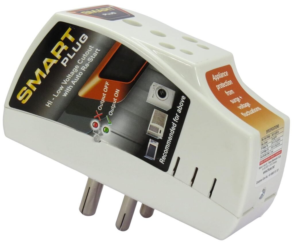 Smart Plug High Low Voltage Cutout/Protector Rated @ 16Amp with Surge Protection Upto 4000 Volts.